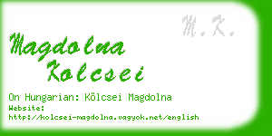magdolna kolcsei business card