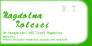 magdolna kolcsei business card